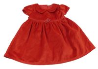 Červené sametové šaty s límečkem George