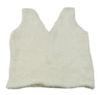 Bílá chlupatá svetrová vesta 