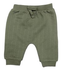 Khaki vzorované tepláky Tu