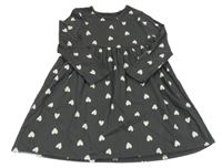 Tmavošedé šaty se srdíčky George