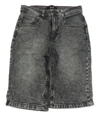 Antracitové melírované riflové kraťasy Urban