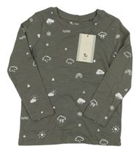 Nové - tmavošedé triko s obrázky Tu