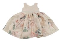 Světlerůžové květované šaty 