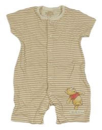 Béžový pruhovaný kraťasový overal Disney