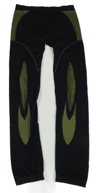 Černo-zelené thermo kalhoty 