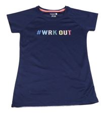 Tmavomodré sportovní tričko s nápisem Ergeenomixx