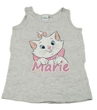Šedý melírovaný top s kočkou Disney