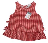 Nové - červeno-bílý kostičkovaný top Primark