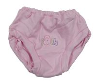 Světlerůžové kraťasy s nápisem 