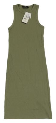Nové - Khaki žebrované šaty New Look