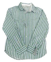 Bílo-zeleno-modrá pruhovaná košile H&M