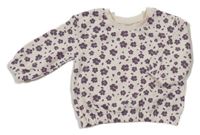 Smetanovo-fialová květovaná mikina Primark