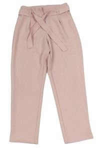 Růžové společenské kalhoty s páskem River Island