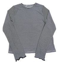 Černo-bílé pruhované crop triko Primark