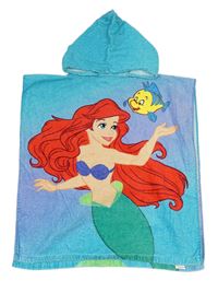 Modro-lila froté osuškové pončo s Ariel a kapucí Disney