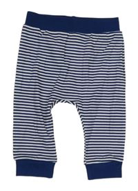 Tmavomodro-bílé pruhované baggy tepláky 
