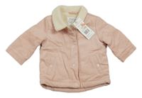 Nové - Růžová manšestrová zateplená košilová bunda F&F