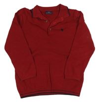 Vínový svetr s dinem a límečkem zn. Next