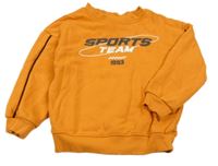 Oranžová mikina s nápisem H&M