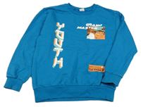 Modrá mikina s chlapcem a znaky LC Waikiki