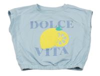 Světlemodrá tepláková crop vesta s citronem Primark