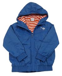 Tmavomodrá šusťáková jarní bunda s kapucí Papagino
