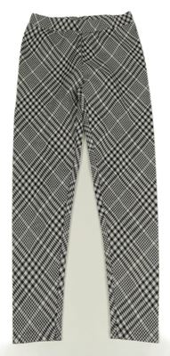 Bílo-černé kostkované úpletové legíny Y.F.K.