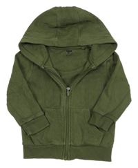 Khaki propínací mikina s kapucí F&F