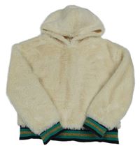 Béžová kožešinová mikina s nápisem a kapucí River Island