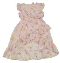 Světlerůžovo-žluté květované šifonové šaty Kiki&Koko