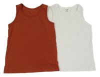 2set - 2x nátělník - bílý + cihlový