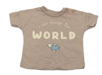 Béžové tričko s nápisem a želvou George