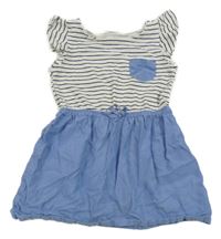 Bílo-modré pruhované šaty H&M