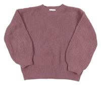 Fialový žinylkový svetr H&M