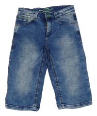 Modré teplákové skinny riflové kraťasy S. Oliver