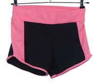 Dámské černo-růžové sportovní kraťasy