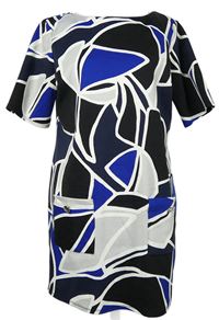 Dámské černo-tmavomodro-šedé vzorované šaty zn. Dorothy Perkins