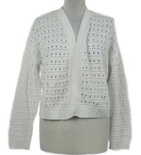 Dámský bílý ažurový svetrový cardigán Papaya 