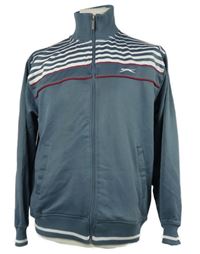 Dámská světlemodrá sportovní propínací mikina s pruhy Slazenger 