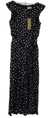 Dámský tmavomodrý puntíkovaný palazzo kalhotový overal Phase Eight 