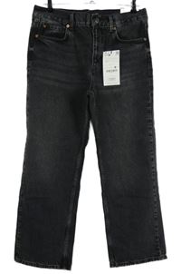 Nové - Dámské tmavošedé straight crop rifle Stradivarius