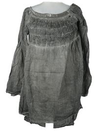 Dámská šedá mušelínová tunika s flitry 