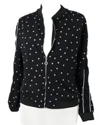 Dámská černá puntíkovaná lehká bunda Stradivarius 