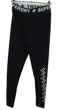 Dámské černé legíny s logy Superdry 