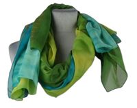 Dámská zeleno-tyrkysová šifonová šála 