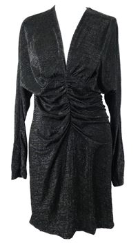 Dámské černé třpytivé úpletové šaty H&M