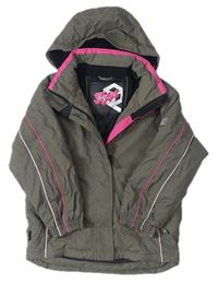 Khaki šusťáková zimní funkční bunda s kapucí Tog24