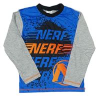 Modro-šedé triko s nápisy Nerf