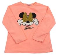 Neonově růžová fleecová mikina s Minnie Disney