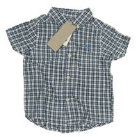 Bílo-modro-zelená kostkovaná košile Benetton